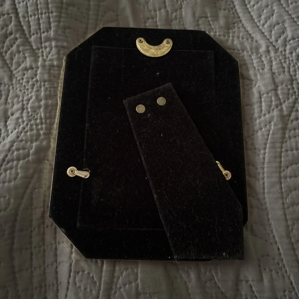 Vintage Mid-Century Modern Solid Brass Octagonal Picture Frame – Beveled Edge